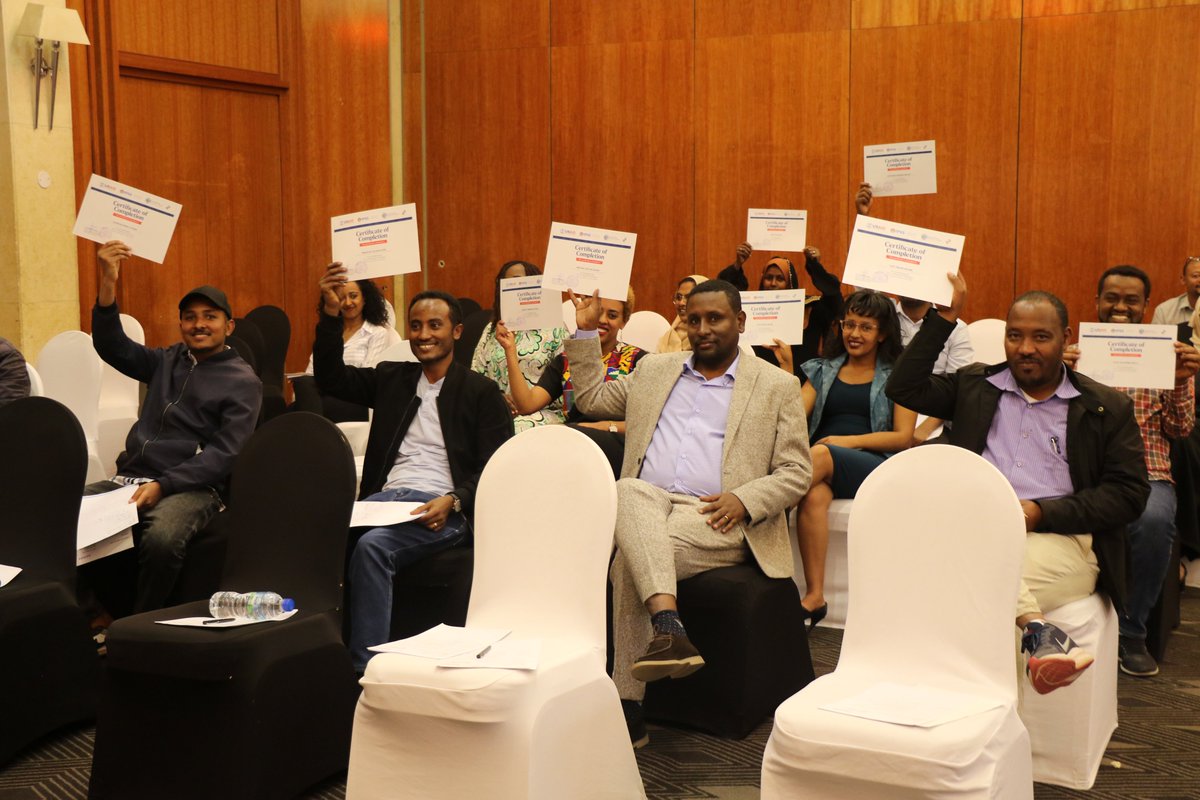 IPSS_Addis's tweet photo. Dr. Fana, Interim Director of #IPSS, made the final remarks during the closing ceremony, noting the successful completion of the two rounds of #TrainingofTrainer on #DialogueFacilitation. https://t.co/8bi1Ugbdde