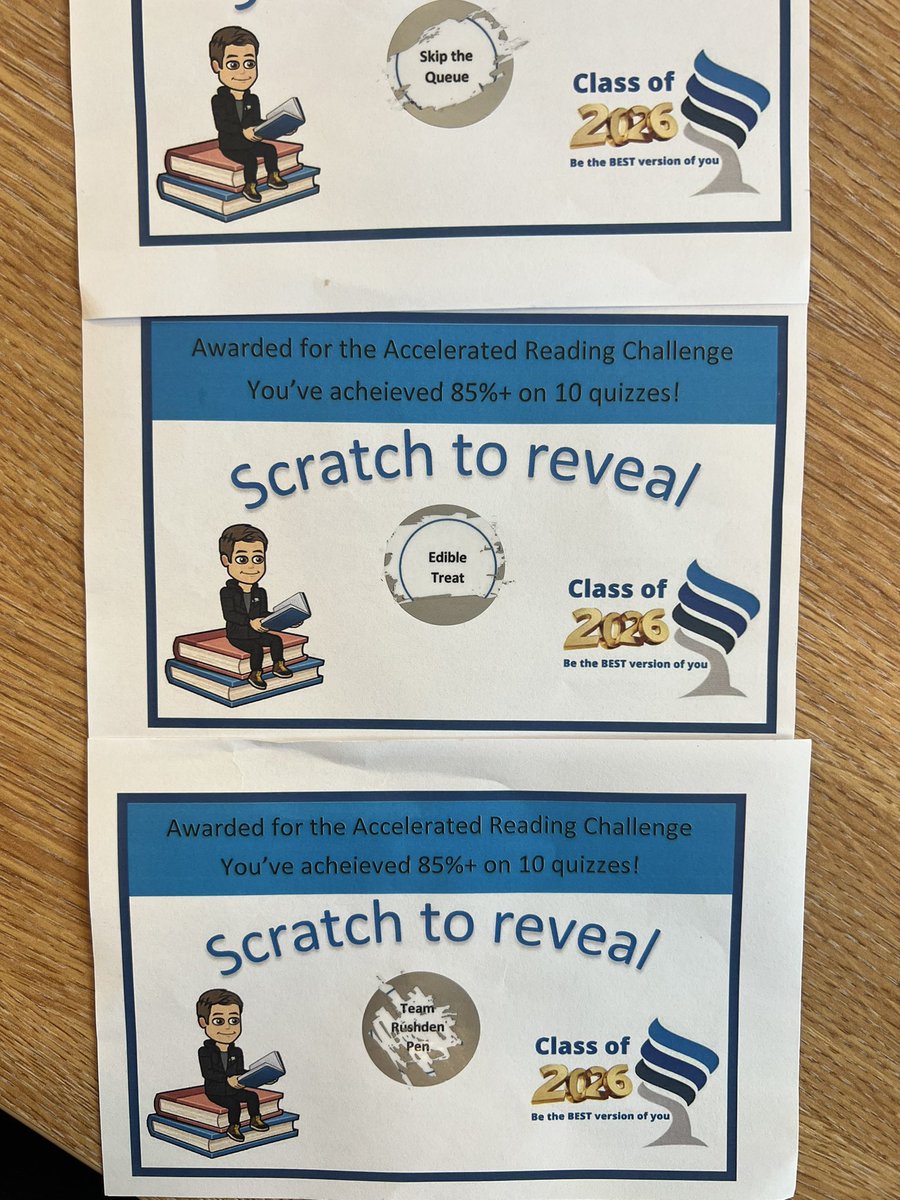 SMARTPE95's tweet photo. Cannot wait to launch this reward for my year group after a trial run with the VP, Librarians and fellow HOYs. #boostingreading #RAclassof2026 https://t.co/jr5NLcEkE1