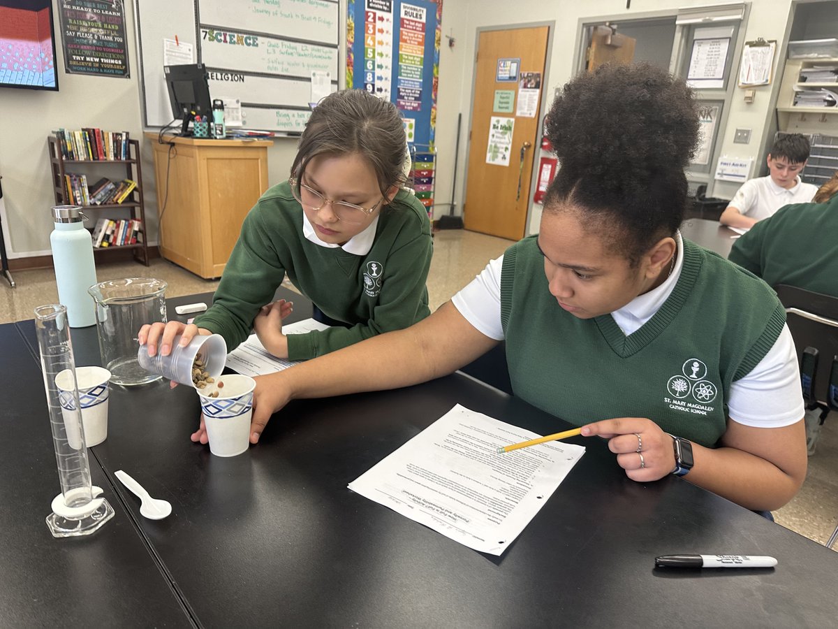 SMMeverett's tweet photo. 7th grade testing characteristics of different soil samples by measuring pore space and permeability. I don't know what this means but it sounds smart! https://t.co/2Pmtu6NG6K