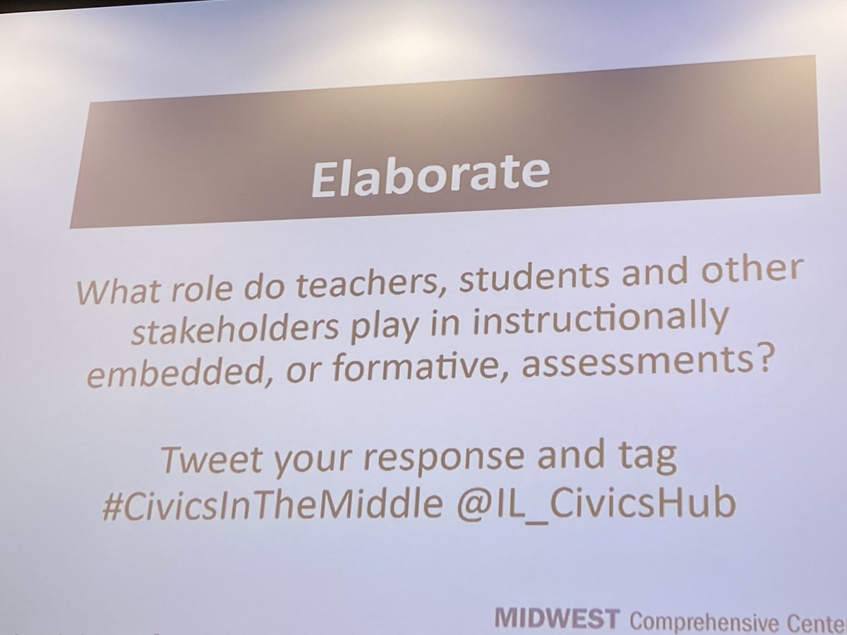 Admin needs to provide the necessary PD and time to allow teachers to develop authentic and aligned formative and summative assessments that provide opportunities for students to show growth in learning, demonstrate skills and provide reflection. #CivicsInTheMiddle @IL_CivicsHub