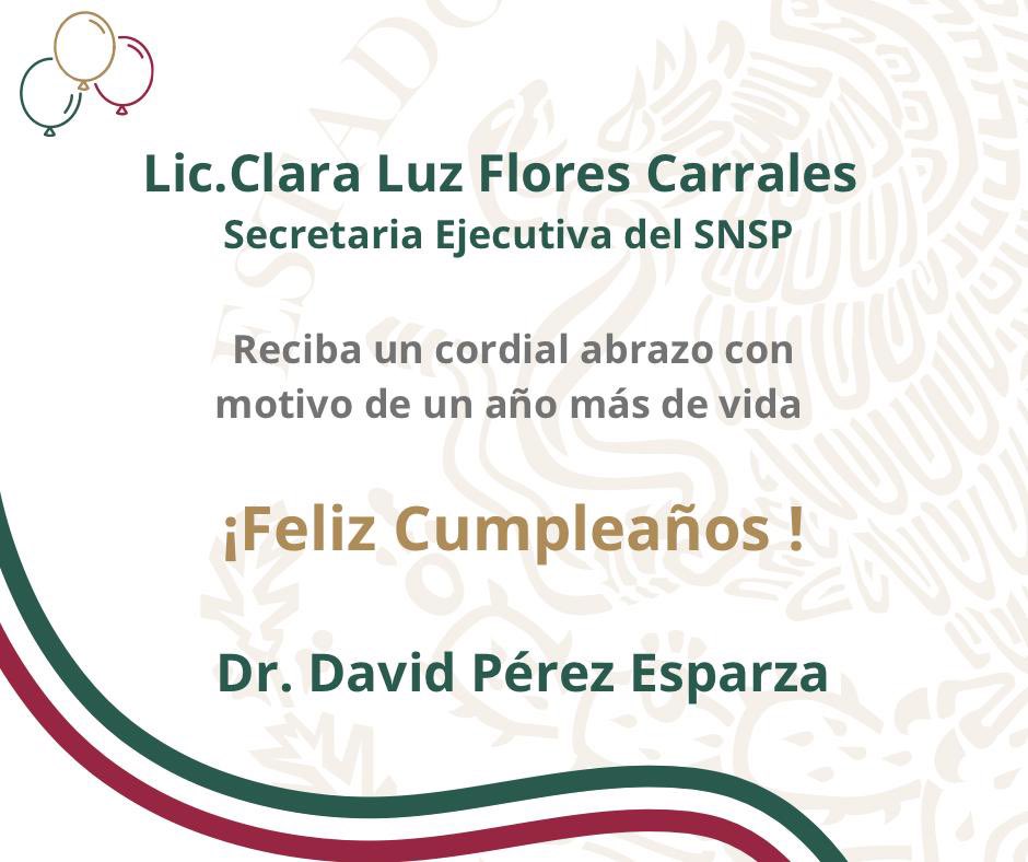 DavidPreze's tweet photo. Hoy cumple años una gran profesional y amiga de años

Muchas felicidades a @claraluzflores, nuestra Secretaria Ejecutiva @sesnsp por una vuelta más al sol

Todas y todos en el #CNI le deseamos  tenga un año lleno de éxitos, salud y muchos logros

Todo nuestro cariño y admiración https://t.co/K6HCK1DiyW