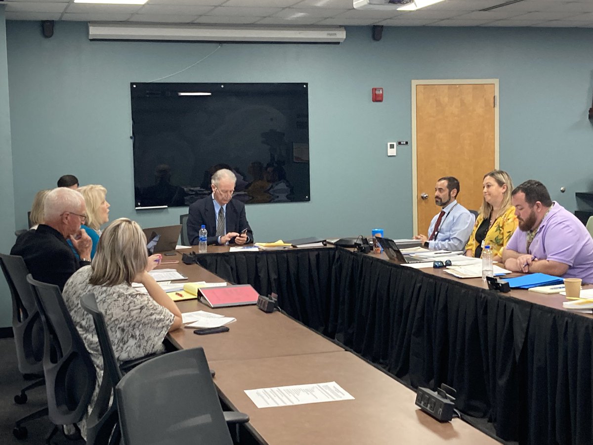First meeting of new @BrevardSchools committee on discipline includes interim superintendent, @BFTeachers and principals, with two school board members watching. Committee agrees to start meeting every two weeks to work towards bringing policy suggestions to the board. @news6wkmg