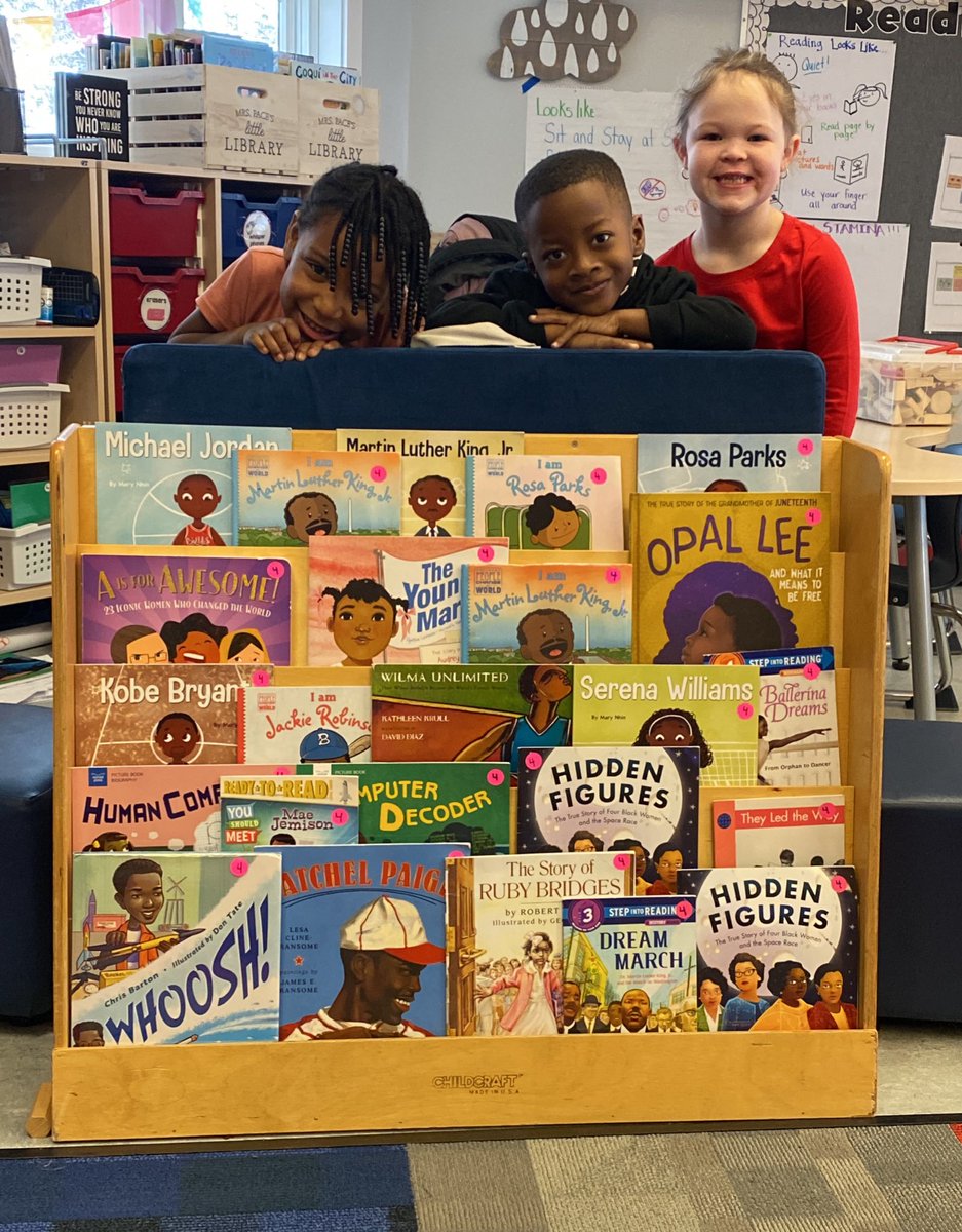 Working on my kindergarten Look Book display for #BlackHistoryMonth …how can I make it better? Any recommendations or must haves? These 3 @gretchkostars helped me organize our books & are feeling super proud & excited to check out this new display! #onlyWB @jentealteach