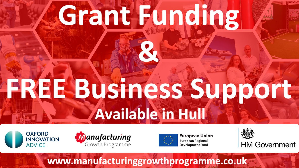 MfgGrowthP's tweet photo. #HullHour Are you an SME Manufacturer looking to grow your business? Click the link to see if you are eligible for grant funding towards the cost of a business improvement project! https://t.co/ooF7db1sBK
#Manufacturing #BusinessSupport #GrantFunding https://t.co/6gKHljLe2v