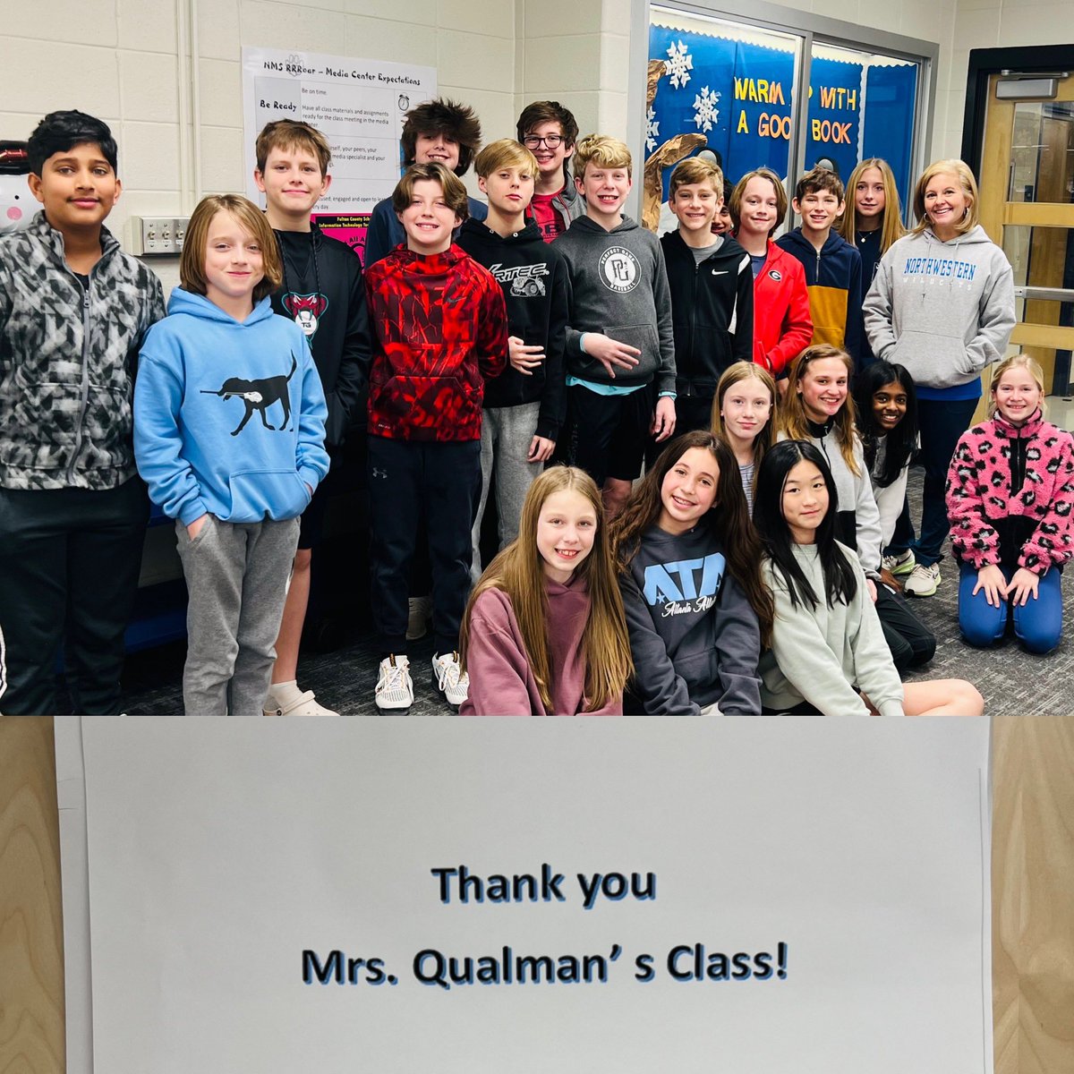 Thank you NMS Student Council for the pizza party! So proud of my sweet homeroom/1st period for winning the Holiday Canned Food drive! <a href="/TheNMSWildcats/">Northwestern Middle School</a> @JoelMPeterson