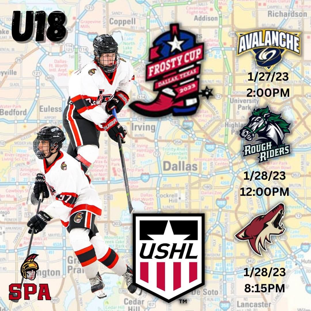 SPAhockeyNH's tweet photo. SPA WEEKEND SCHEDULE!
Our U15, U16, and U18 teams are all in Texas for the USHL Frosty CUP! Our U14's will be on the road Sunday to take on Mount St Charles.
#LetsGoSPA https://t.co/uObsAhjBIW