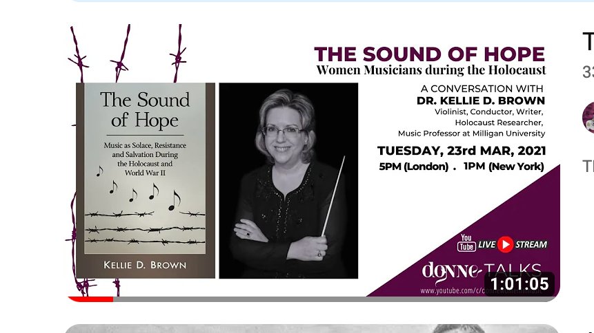 Donne_UK's tweet photo. THE SOUND OF HOPE  |  Women Musicians during the Holocaust 
@KellieDBrown1 shared the stories of women musicians who stubbornly clung to music, preserve their culture, to uplift the human spirit and to triumph over oppression.
https://t.co/mvmgOUOWRA #HolocaustMemorialDay https://t.co/usGI8gAqi7