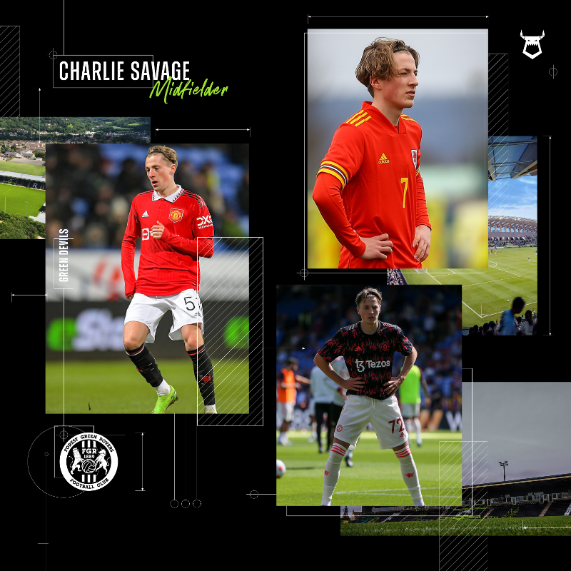 FGRFC_Official's tweet photo. We are delighted to announce the signing of midfielder Charlie Savage on loan from @ManUtd until the end of the season📝

#WeAreFGR💚