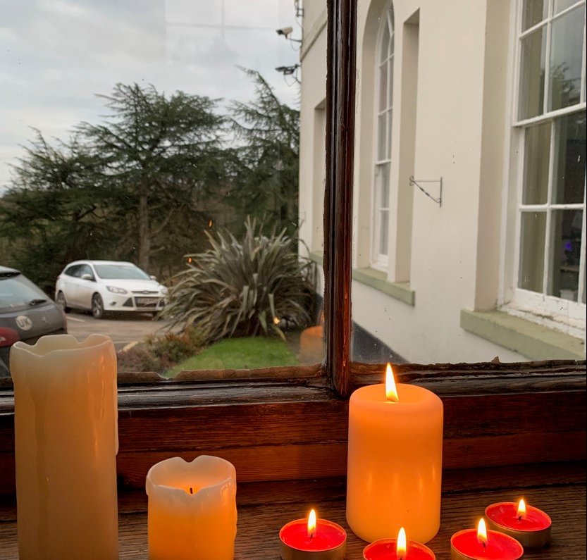 Here at Alderwasley Hall School We all gathered at 4pm to share a moment of reflection and join with #LightTheDarkness #HolocaustMemorialDay