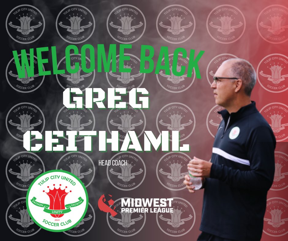 TCUnitedSC's tweet photo. Greg Ceithaml is set to return back as our head coach for the 2023 season. Ceithaml led the team to a 6-2-2 record in the @midwest_pl in its inaugural season. Welcome back coach! #UnitedWeStand ⚽️🌷 https://t.co/194ZykWPxJ