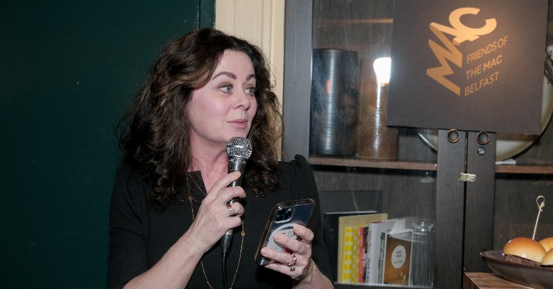 TheMACBelfast's tweet photo. Thank you @geroildeen, Conor Allen, @IrelandAmbUSA, @newbelfast, @chhcalling, @ewadesmith, @nibureau, @UKinNewYork, @options_it for being part of the US launch of #FriendsOfTheMAC at @DeadRabbitNYC and making it a truly special night about supporting the arts back home.