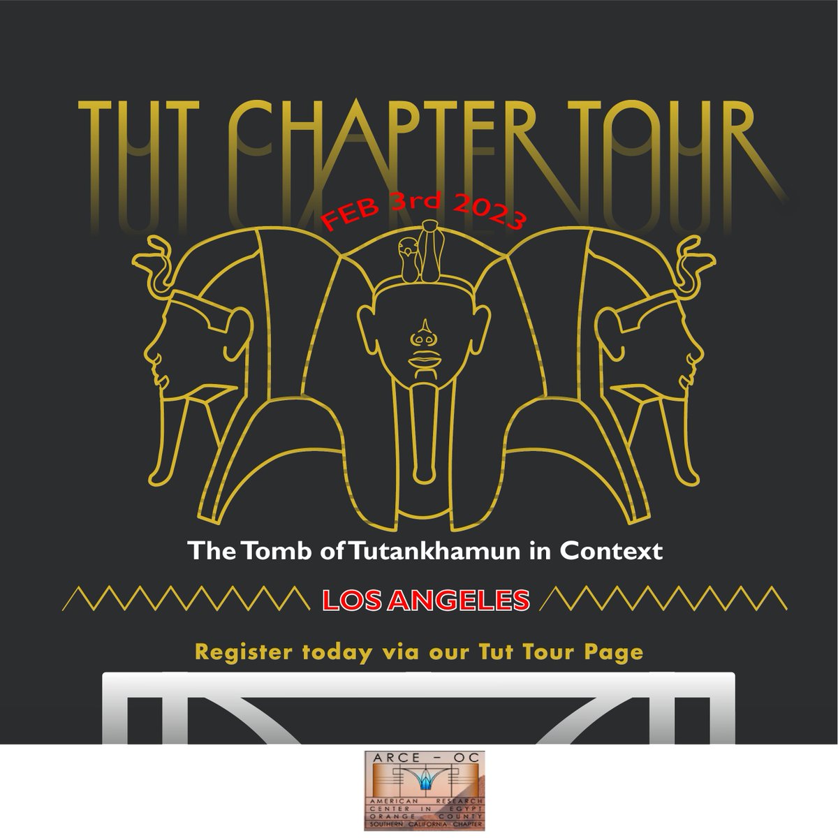 ARCENational's tweet photo. The West Coast Tutankhamun Centennial Chapter Tour will be in Los Angeles at Magic Box LA on February 3rd at 6:30 PM PT.  

Learn more and RSVP to the tour via this link: https://t.co/LcAGm31Vdm 

#TutChapterTour #ARCE #AidanDodson #February2023 #LosAngeles #MagicBox https://t.co/5pmiGZRavg