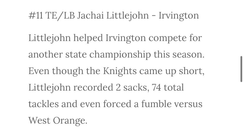 Irvingtontuff's tweet photo. Most Improved Player Sophomore Jachai littlejohn @irvblueknights @IrvingtonHS_FB @jachaiL_ @Irvingtontuff https://t.co/XdQhSoCku9