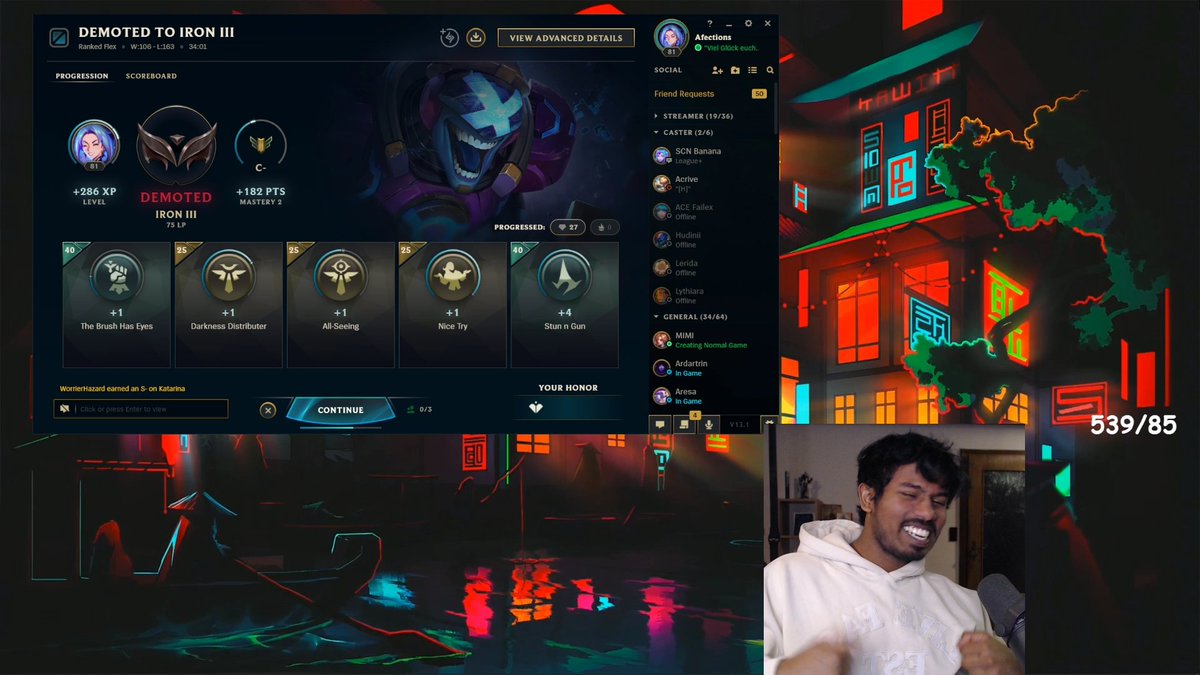 Feiern wir den Erfolg! Iron 3 in der Tasche #LeagueofLegends #Victory #Iron3