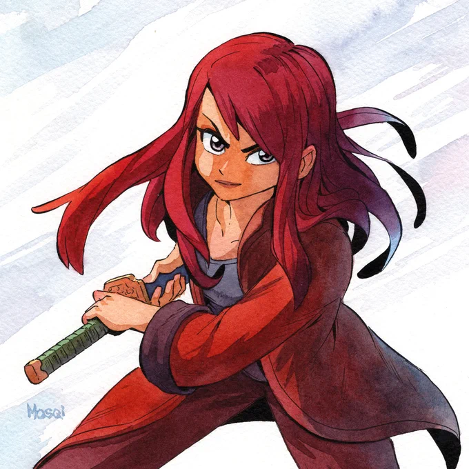 And here's the 2nd Sienna fan art painted <3These 2 fan arts were also to try 2 papers, this is Winsor &amp; Newton 100% cotton cold pressed.I love the light grain and the layering capacity (I'm not sure that's proper English). I'll gladly paint more on this one. 