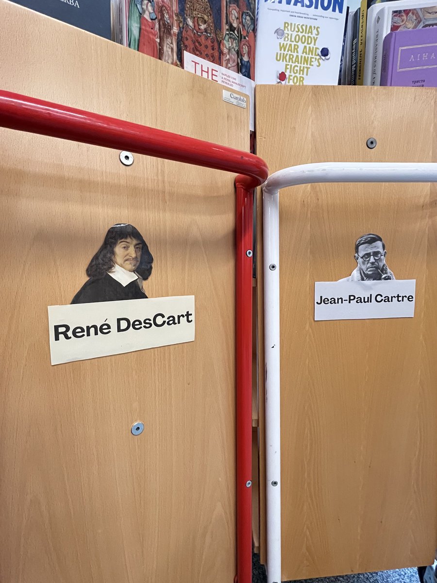 Time for the grand reveal!✨

Following the initiative of <a href="/TrinityOxford/">Trinity College</a>, here is our literary library trolley team!

See Trollière, Georg Book-ner, Julio Cartázar and the gang around the library soon🛒🛒