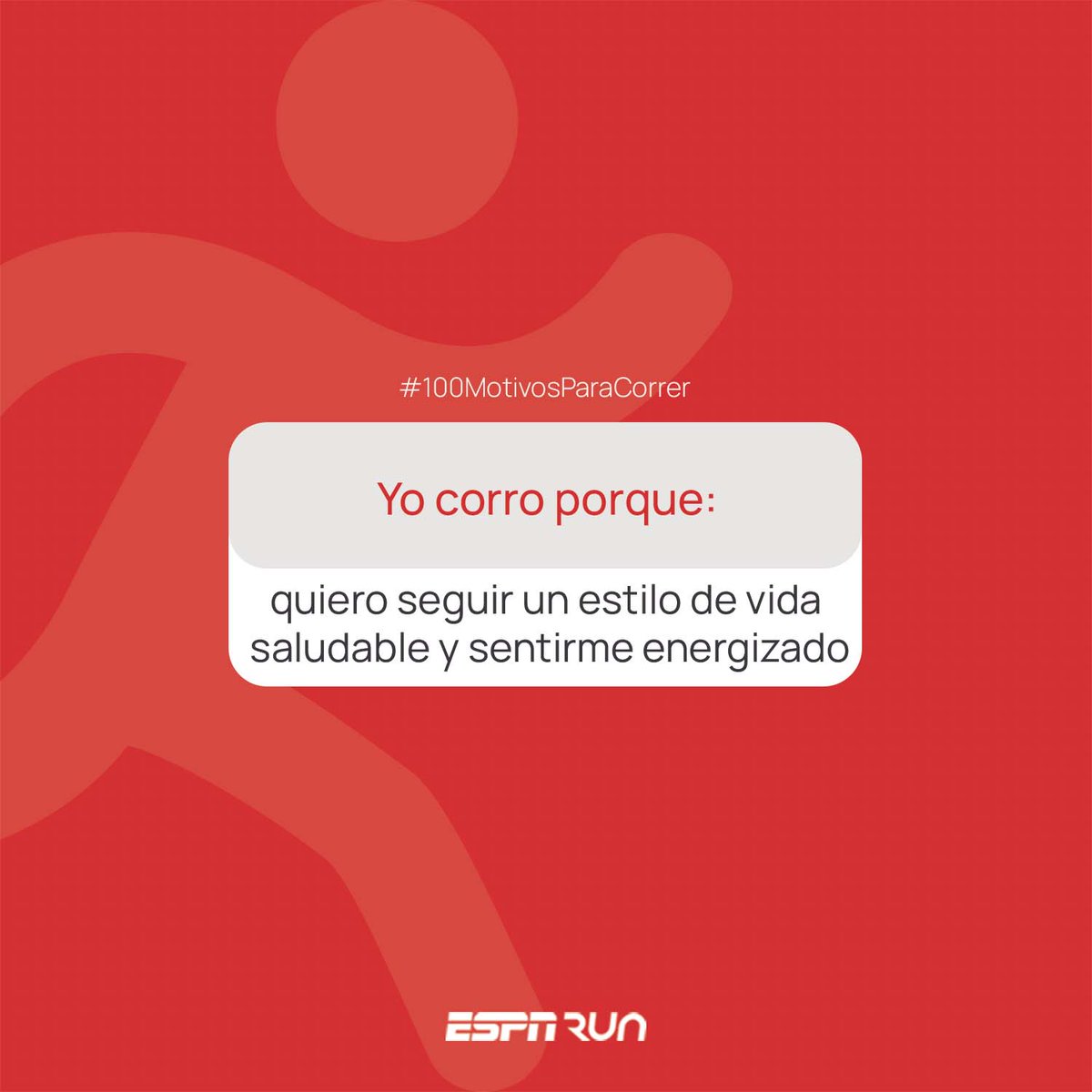 ESPNRun's tweet image. #YoCorroPorque me llena de energía para vivir un estilo de vida saludable. 💪

¿Tú que quieres lograr con el running? ¡Te leemos!

#100MotivosParaCorrer #ESPNRun