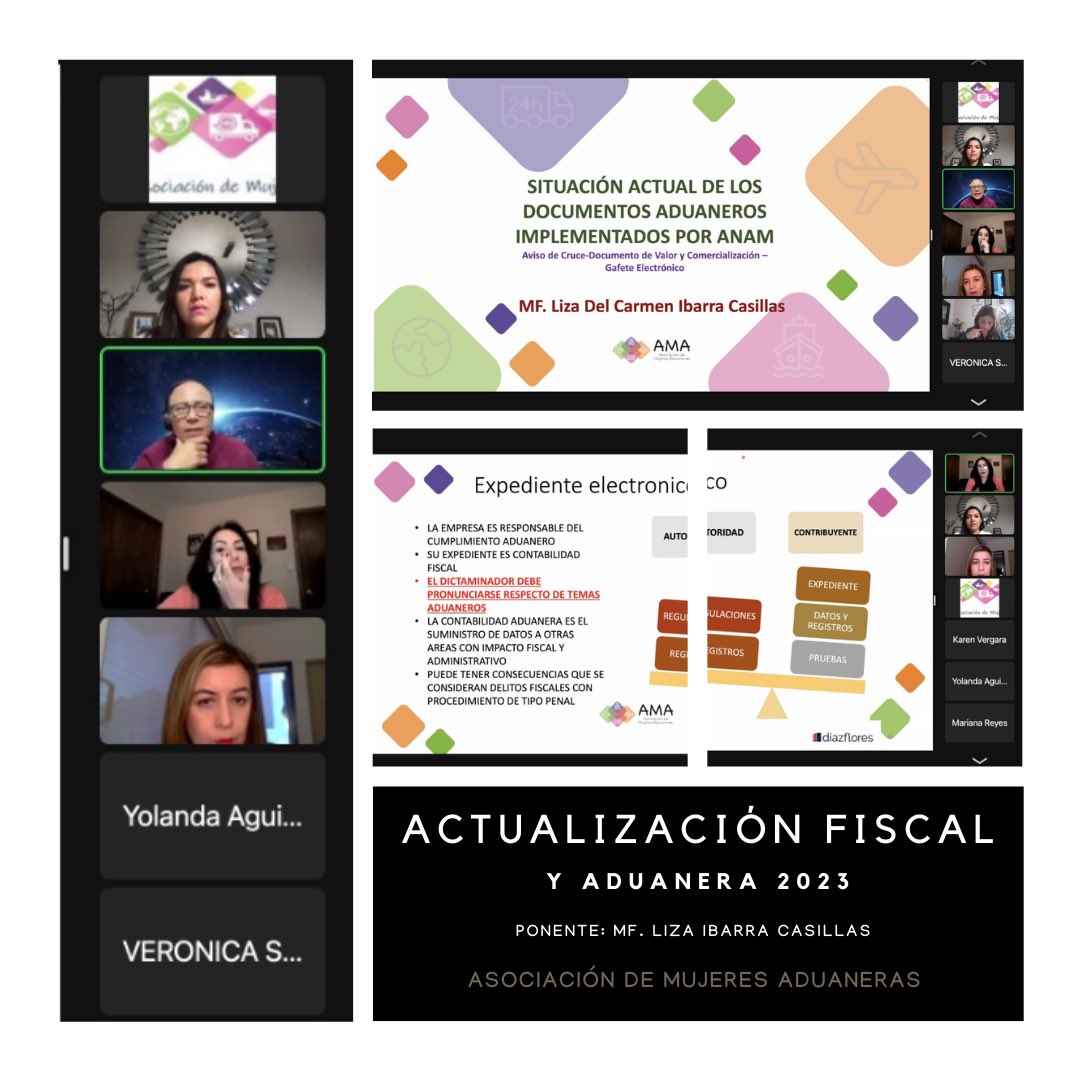 Ponencia por parte de nuestra #directora @LizaIbarraCasi1 en la platica en torno a #actualizacion en #Materia #Fiscal y #Aduanera con el apoyo de @AMAduaneras 🚧🚢🚚🌎