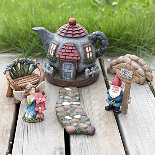 CheasyLtd's tweet photo. Fairy Garden Gnome Accessories Kit – Hand Painted Miniature Teapot Fairy House Figurine Set of 6 pcs, Indoor &amp; Outdoor Holiday Ornaments Gifts for Mom Girls Boys Adults, Yard Lawn Decor – Cheasy Ltd. https://t.co/FtXffmS7oo https://t.co/sC0AC3sQHZ