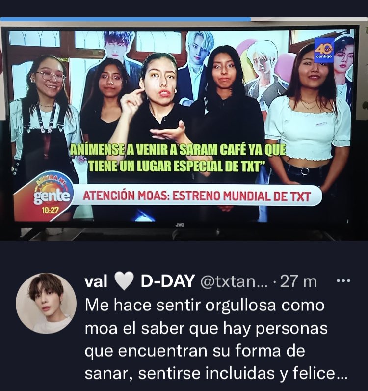 jsolari17's tweet photo. Hice una nota de #KPop y #TXT, entrevisté a chicas súper pilas q buscan q el grupo de 🇰🇷incluya a 🇵🇪 en su prox gira. Admito q su energía ha hecho q sea un #Moa más y quiero agradecerles xq ahora entiendo a mi hija un poco más

#TXTEnArribaMiGente
#ThePeruChapter #TXT #Temptation https://t.co/7r6gJLvnTh