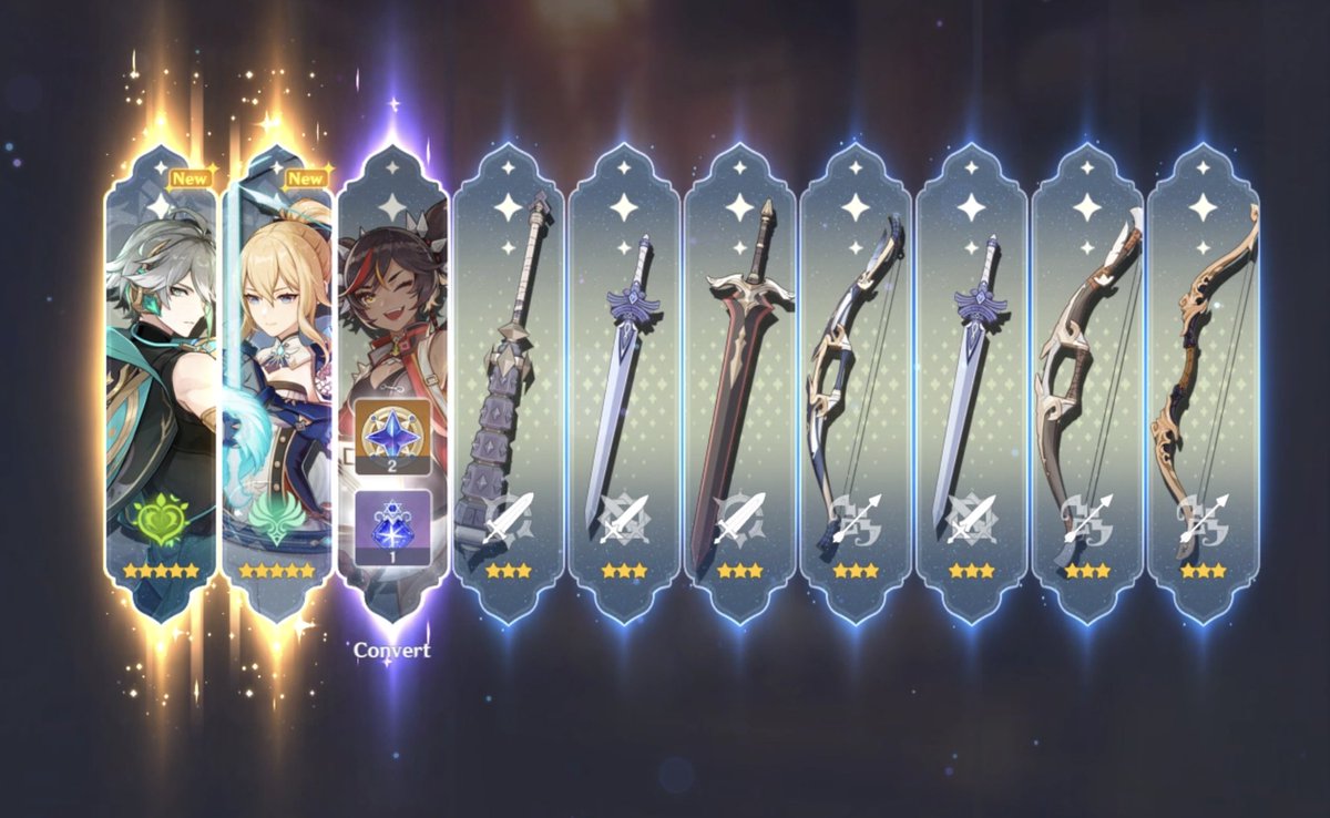 redlovett's tweet photo. I can't believe I managed to get Alhaitham and his weapon- ON TOP OF THAT I GOT JEAN AS WELL?!?! 
Not once have I managed to get two 5⭐️.

#GenshinImpact  #Genshintwt  #Alhaitham https://t.co/jWSOsB5F3P