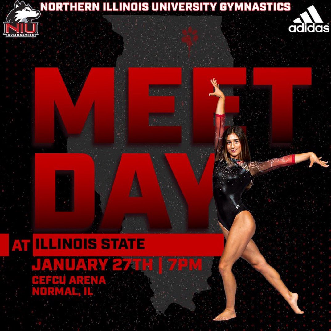 First round of this weekends doubleheader against the Redbirds!

🆚: <a href="/redbirdwgym/">Illinois State Gymnastics</a>
🕕: 7:00 PM
📍: Normal, IL
🔗: flowcode.com/page/niugymmee…
#OneTeamOneDream🐾