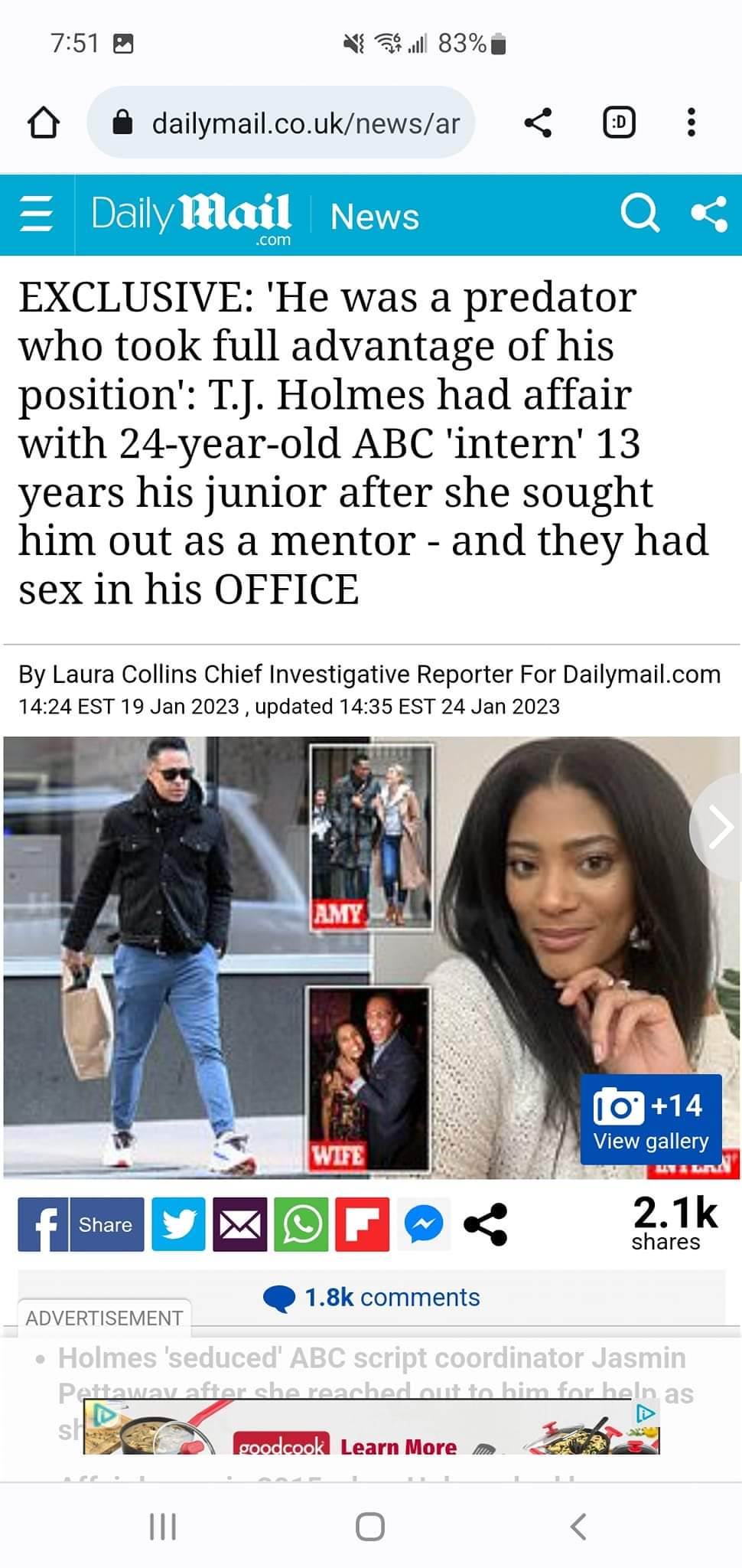 KD on Twitter: "@TMZ TJ Holmes had affairs w Amy Robach, producer