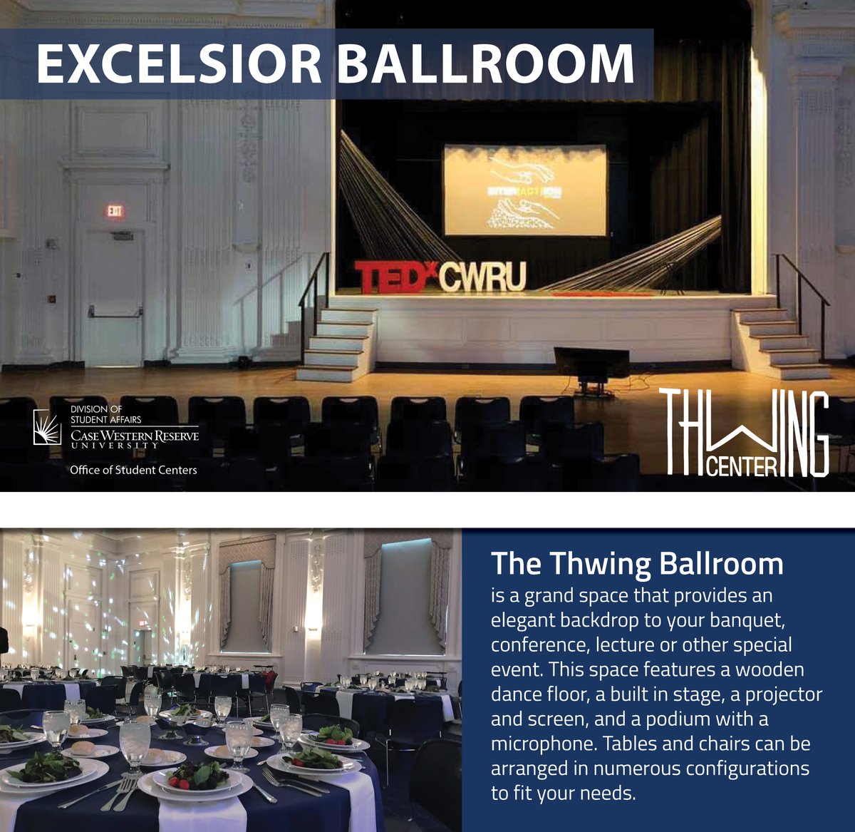 Student_Centers's tweet photo. Looking to host your next big event with Student Centers? Check out these fantastic venues in Thwing Center! We offer a variety of spaces and set ups to meet the needs of any event type you have in mind! #StudentCenters #ThwingCenter #eventvenue #venue https://t.co/Od62PHXEWF