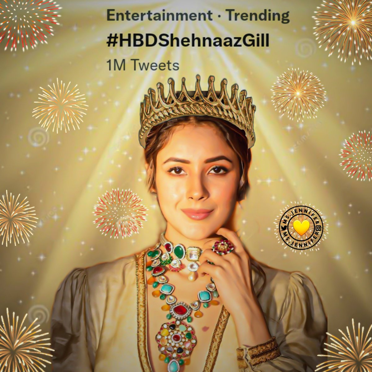 Congratulations everyone for this achievement and making our queen's bday a grand celebration 🤩

#HBDShehnaazGill 

#ShehnaazGill  <a href="/ishehnaaz_gill/">Shehnaaz Gill</a>