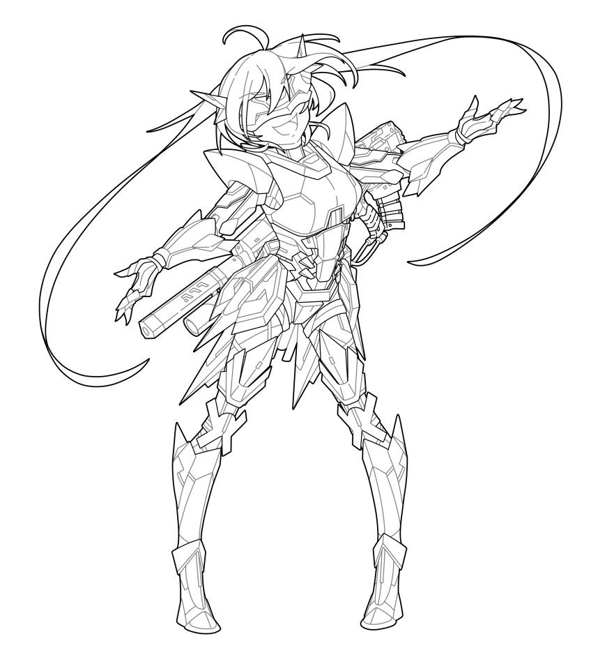 character lineart done~ gonna work on backgrounds next (commission) 