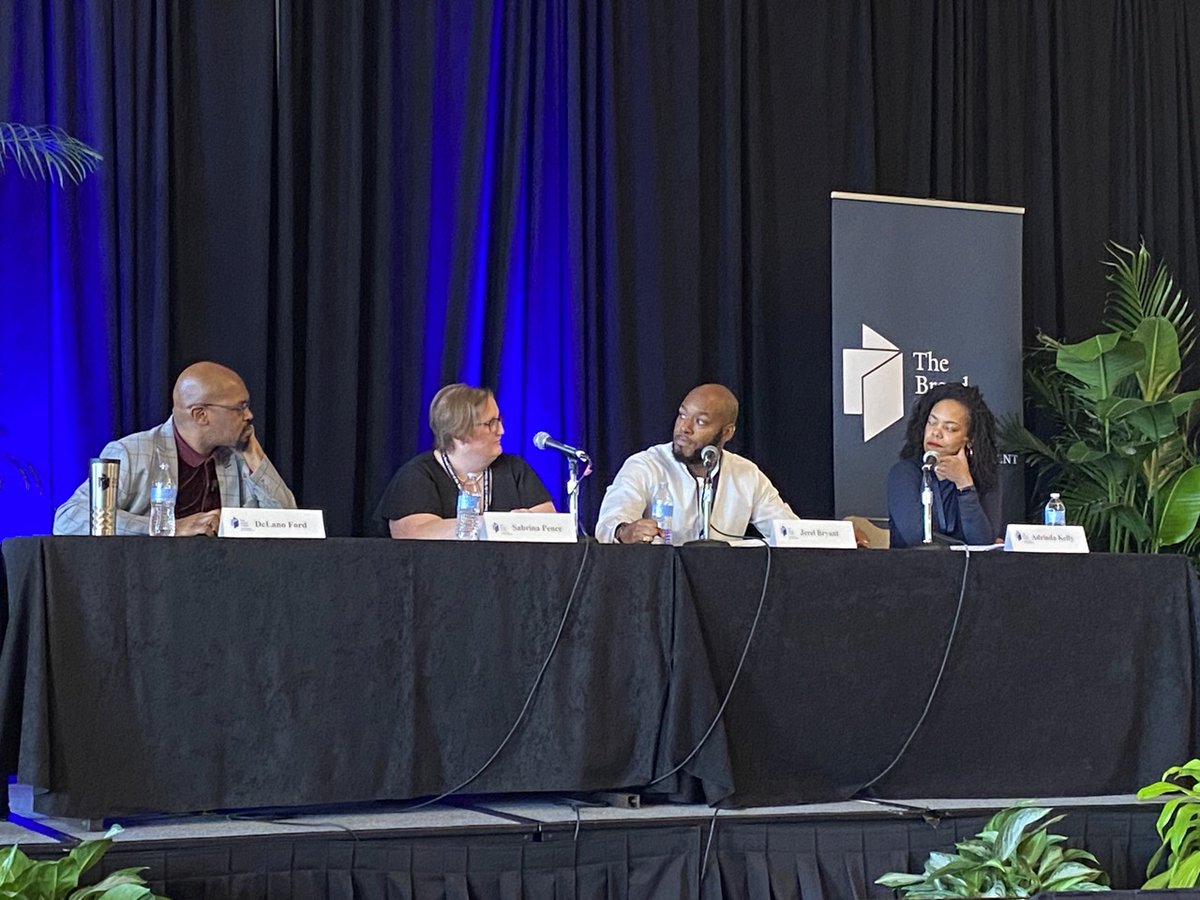 We started our morning at #TBCForum with a thought-provoking panel grappling with questions about the past, present, and future of education in New Orleans. Thank you <a href="/jdelanoford/">J. DeLano Ford</a>, <a href="/AdrindaKelly/">Adrinda Kelly</a> of <a href="/blackednola/">Black Education For New Orleans (BENOLA)</a>, Jerel Bryant of <a href="/collegiateacad/">Collegiate Academies</a> &amp; Sabrina Pence of @FirstLineNOLA.