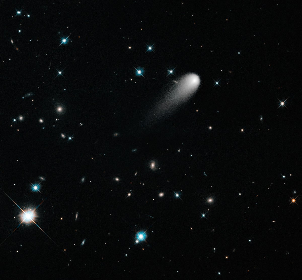NASAHubble's tweet photo. ⏪ #FlashbackFriday to Hubble’s observations of Comet ISON in April 2013!

Even without a space-based observatory to help, this comet became visible with the naked eye too!

Read more: https://t.co/jJ6vfJl8Wt https://t.co/sLY45HQU7R