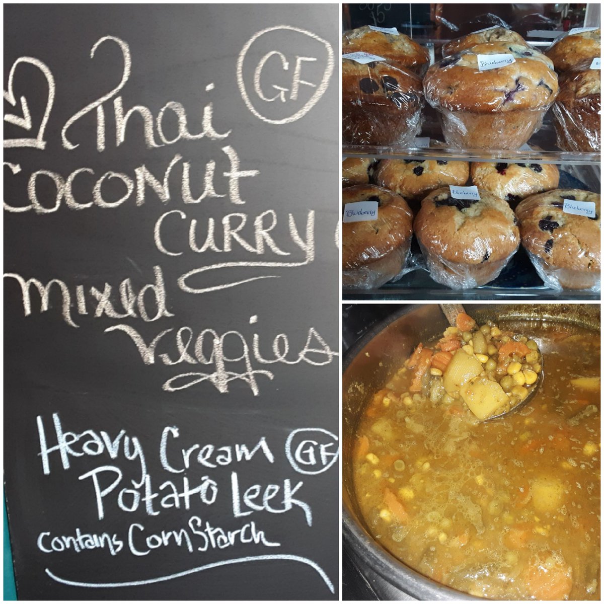 Happy Friday folks & friends! 
We've made a yummy hearty #ThaiCoconutCurry #MixedVeggies #Soup & #Blueberry #Muffins Tram  open till 4pm today!Hope to see ya soon! 
#Utica #UticaNY #UticaFood #UticaArtsDistrict #uticafoodie #MadeInUtica #DowntownUtica #Uticaproud #iloveutica