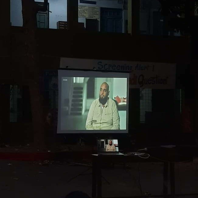 AISA_tweets's tweet photo. Today's Documentory Flim screening, "INDIA : The MODI Question"  organized by #AISA at #JadavpurUniversity 's parking lot.

In this screening, professors were also present. Prof Iman Kalyan Lahiri and Prof Manas Ghosh gave their valuable speech.

#BBCdocumentry https://t.co/GxBmPMPaOJ