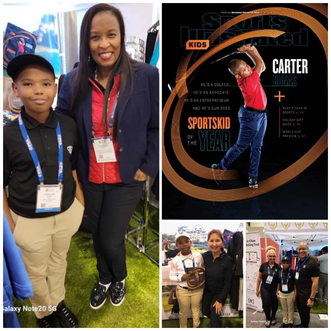 Womenofcolorglf's tweet photo. Orlando PGA Merchandise Show: Meet 11 year old Carter Bonas, Sports Illustrated 2022 Sportskid of the Year.
The 11-year-old is a golfer, an autism advocate, and a businessman. Carter Bonas has a superpower.
#CarterBonas
#NextGenerationGolf
#SuperPower https://t.co/QlUUTnKM7v