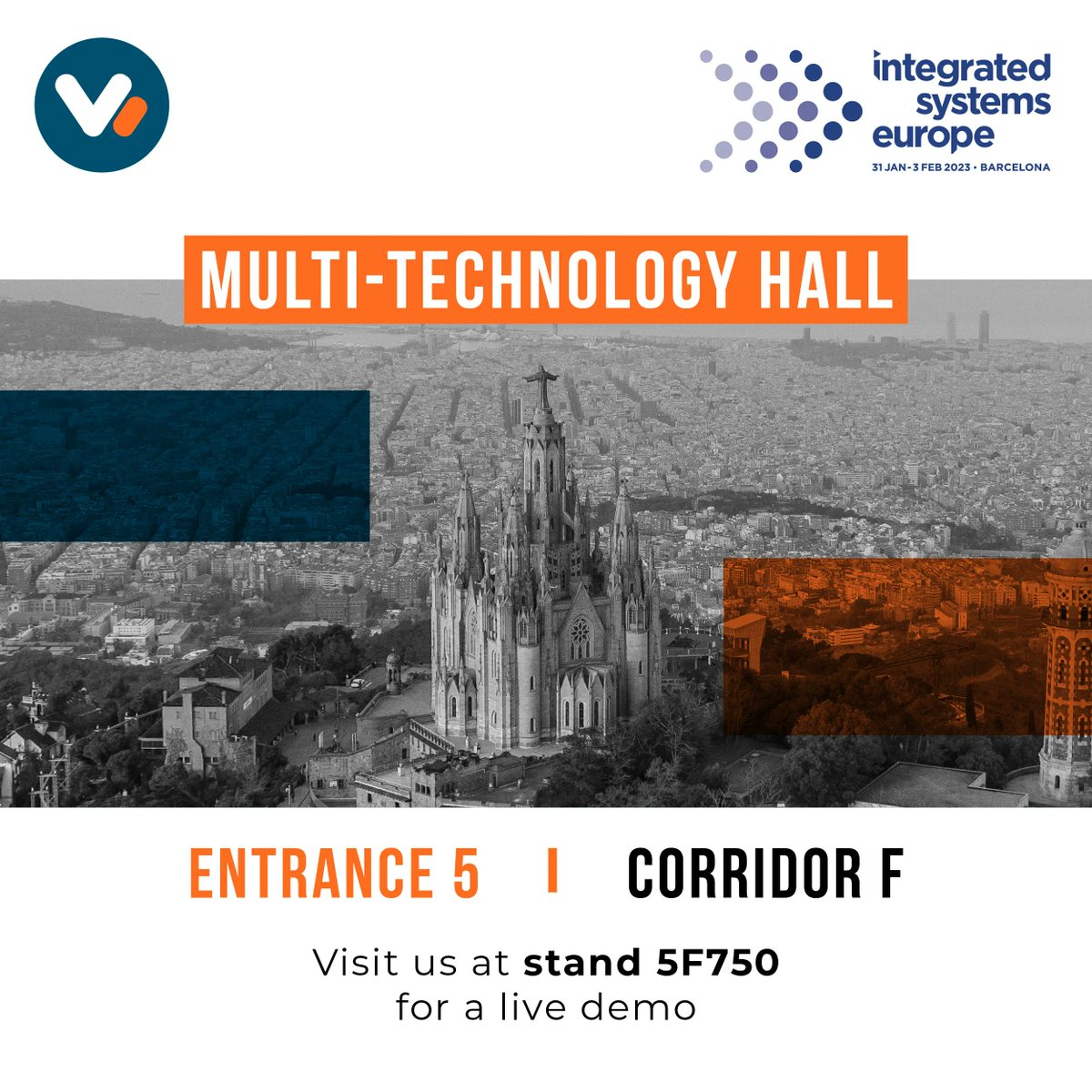 v_interaction's tweet image. The #VoiceInteraction stand at #ISE is located in the #Multitechnology hall, entrance 5 corridor F. For the first at Fira Barcelona, the team is looking forward our Speech Processing solutions. Visit us for a live demo: buff.ly/3InJu9W #Events #ISE23