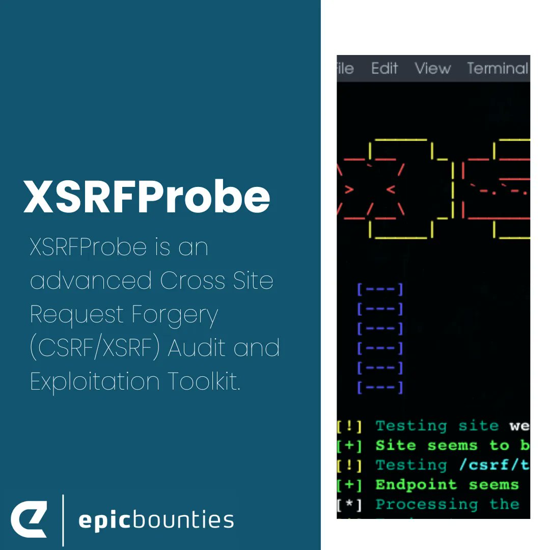 Today 📆 we want to introduce you XSRFProbe, an advanced cross-site forgery (CSRF/XSRF) auditing.🔋Equipped with a powerful crawling engine and numerous systematic checks, able to detect most cases of CSRF vulnerabilities.🔎For more info on how works: buff.ly/3C8AW31