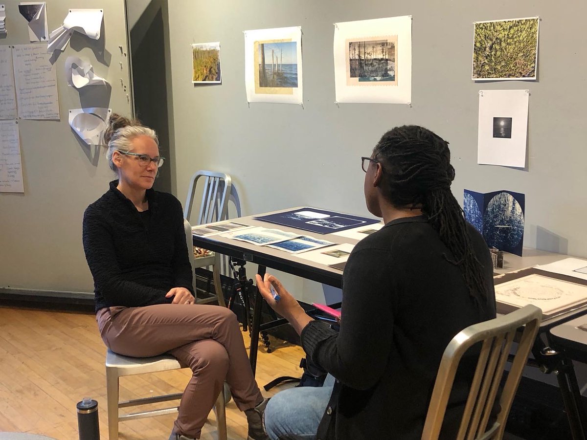 Very interesting conversation between Project Space resident Margaret LeJeune and VSW Assistant Curator Hernease Davis last night! The talk will be streaming via twitch for folks who missed it: twitch.tv/visualstudiesw…