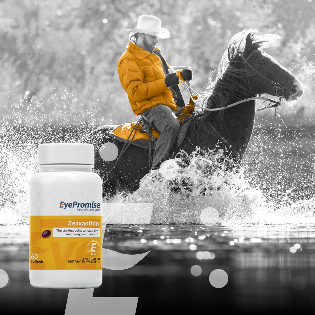 Grab the reigns and get control of your eye health with EyePromise Zeaxanthin. It delivers the most critical antioxidant for protecting crisp, clear vision, so your eyes are ready for whatever life throws at them. #newyearnewyou