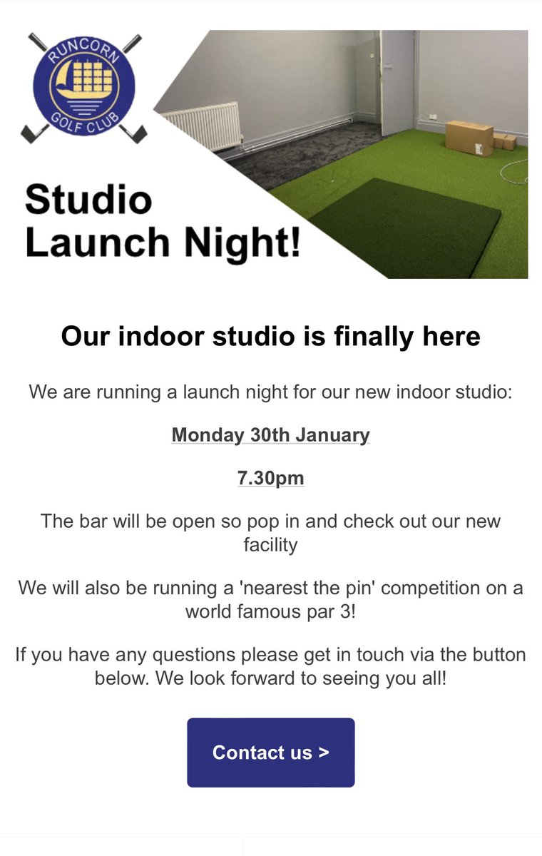 Join us on Monday as we open the indoor studio.⛳️