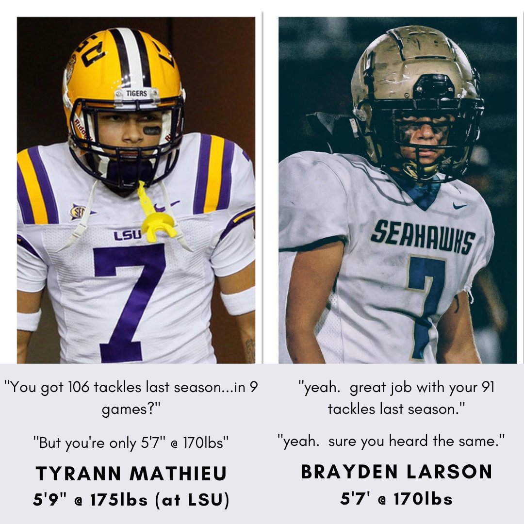 Larson_2007's tweet image. Put up some good numbers last season. @BraydenLarson07 looking to repeat, and then some. add some W's to Sunlake as well.  @SunlakeFB   not to be overlooked due to size. right? @Mathieu_Era @CoachBJHall5 @HammerEliteFit @LSUfootball @gvsufootball @GyreneFootball @KeiserFootbal
