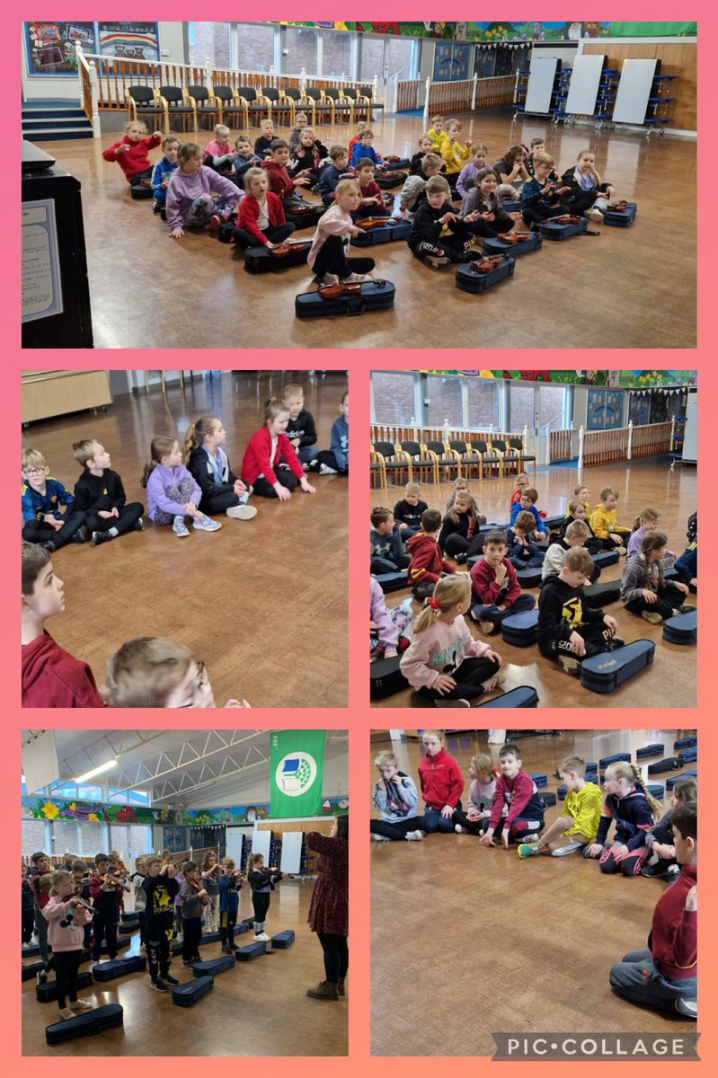 YGCwmbran's tweet photo. #DosbKyffinWilliams Am fore cerddorol! Diolch am ein gwers ffidl cyntaf Miss Rich! 🎻 / What a busy, musical morning! Thank you for our violin lesson Miss Rich! #Cerddygc @gwentmusic https://t.co/CqLQArdgEq