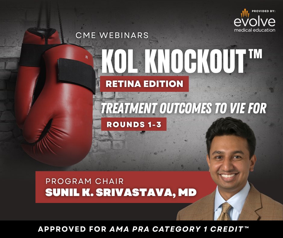 RetinaToday's tweet photo. [NOW AVAILABLE ON-DEMAND]
KOL Knockout™: Retina Edition – Treatment Outcomes to Vie For - Rounds 1-3. Approved for #AMACredit! View more here: https://t.co/1Z7FGLcaQ1 https://t.co/3aQBVWvUn4