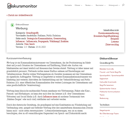 Psst. Kurzer Spot, dann gehts weiter. #Werbung ist überall und nicht nur ein Kommunikationsinstrument zur Vermarktung, sondern beeinflusst über persuasive Botschaften auch Verhaltensweisen und kämpft um Aufmerksamkeit. Spannender Artikel von Nina Janich: diskursmonitor.de/glossar/werbun…