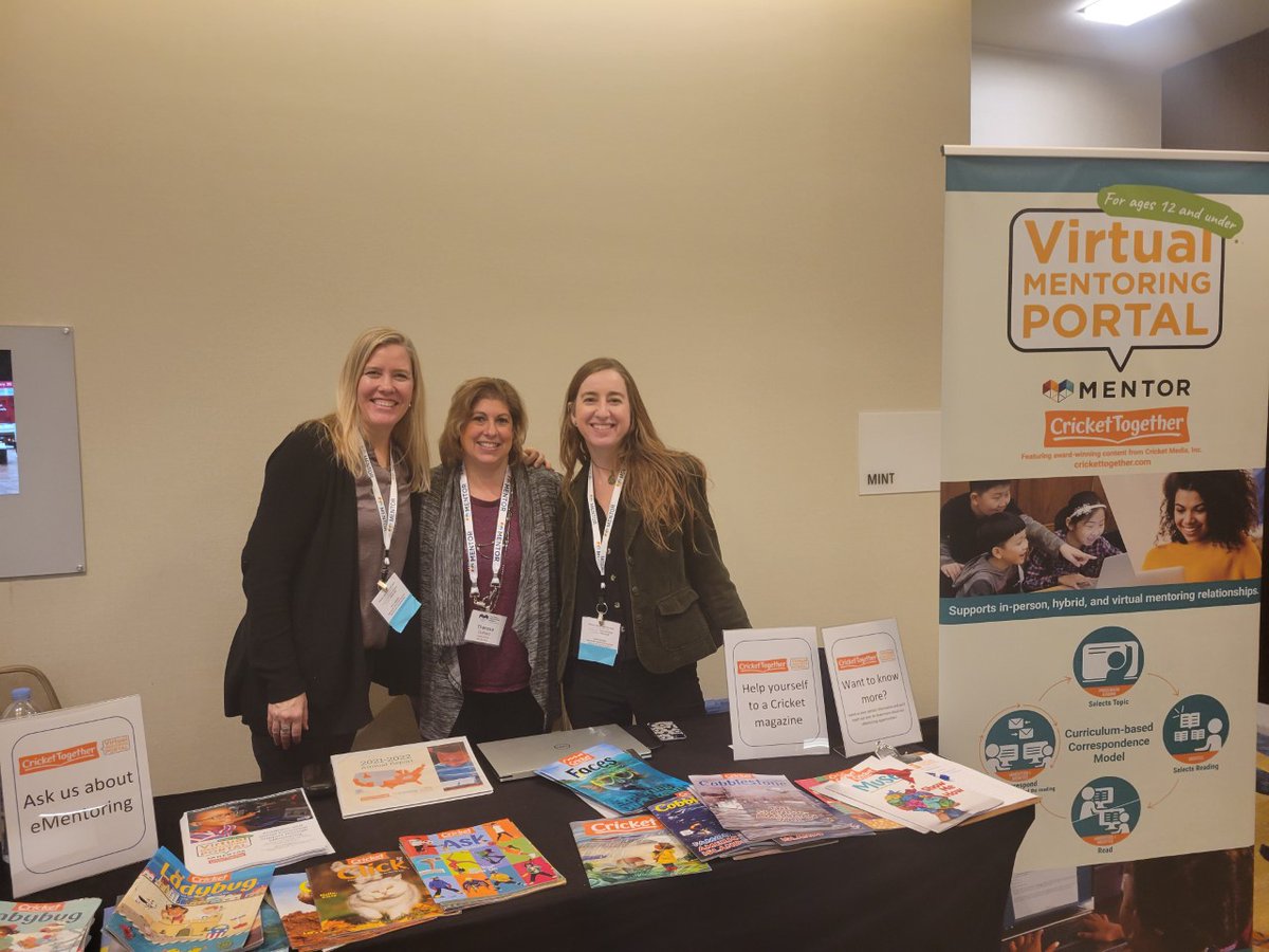 Come see these smiling faces from our CricketTogether @eMentoringCT team at the National #MentoringSummit today! They'd love to talk about virtual mentoring, social-emotional learning, or anything else-- and you might even snag a free magazine!
