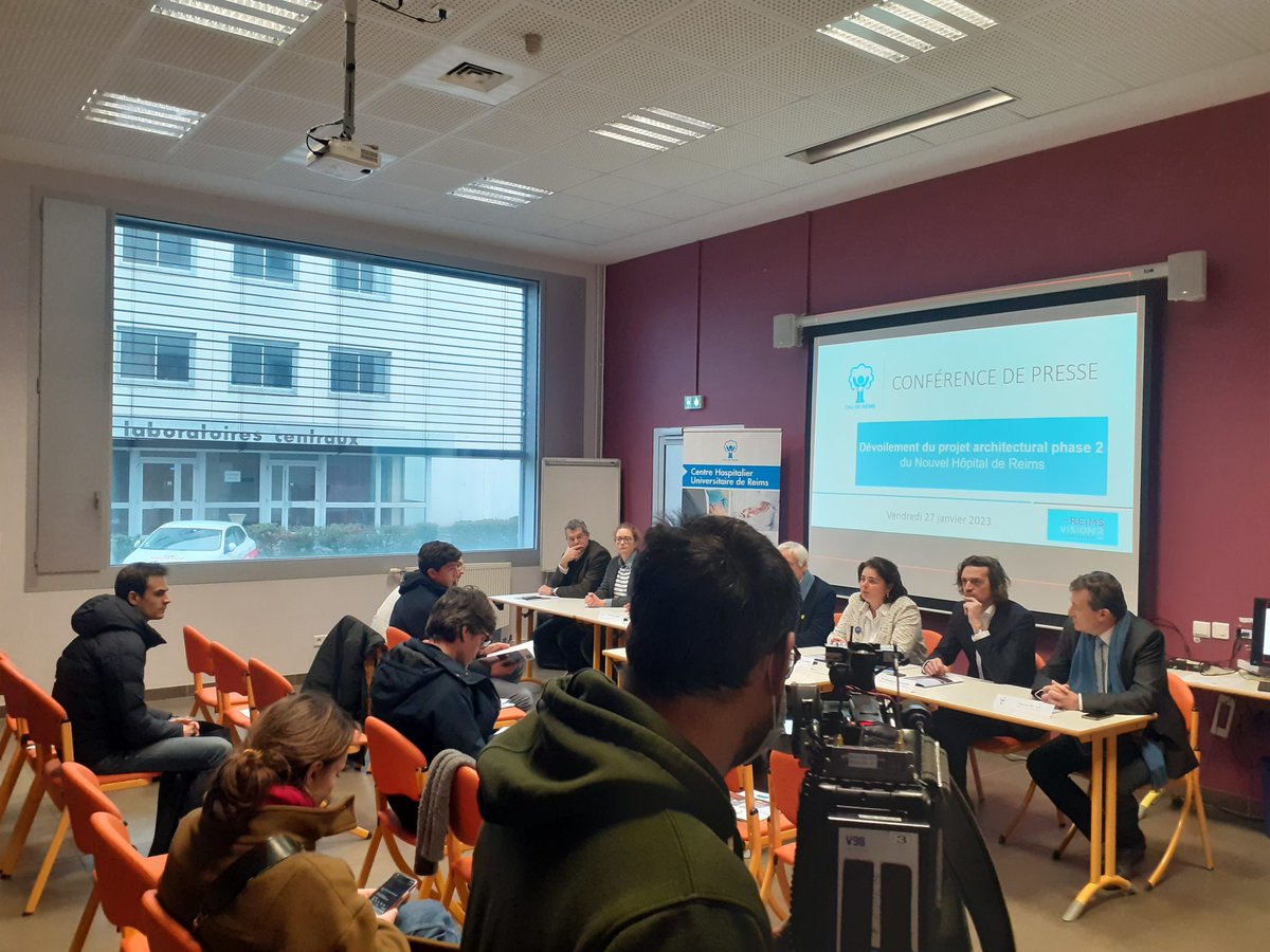 CHUdeReims's tweet photo. Dévoilement aujourd'hui de la phase 2 du Nouvel Hôpital du @chudereims aux professionnels, aux représentants d'usagers et à la presse. Un projet architectural ambitieux pour la #santé de demain et qui s'inscrit dans le développement @ReimsLegendR https://t.co/7svsFeV9xN