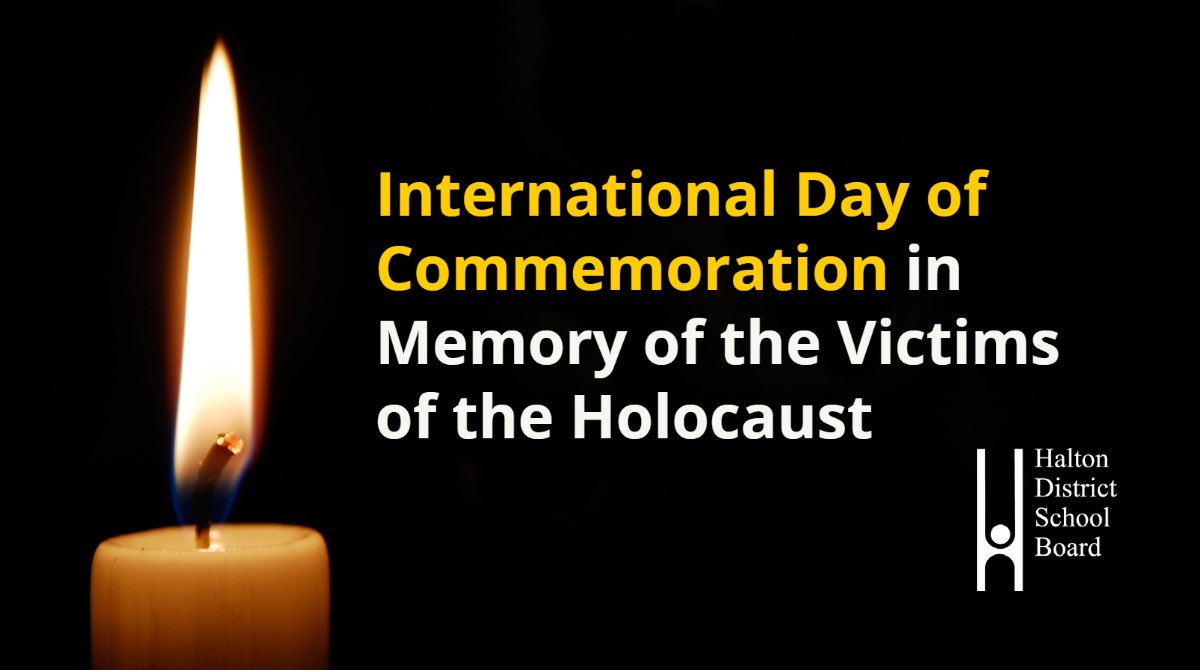 The #HDSB recognizes the UN International Day of Commemoration in Memory of the Victims of the Holocaust. Today and every day, we stand united against Antisemitism, hate, and intolerance through ongoing education and engaging student voice.