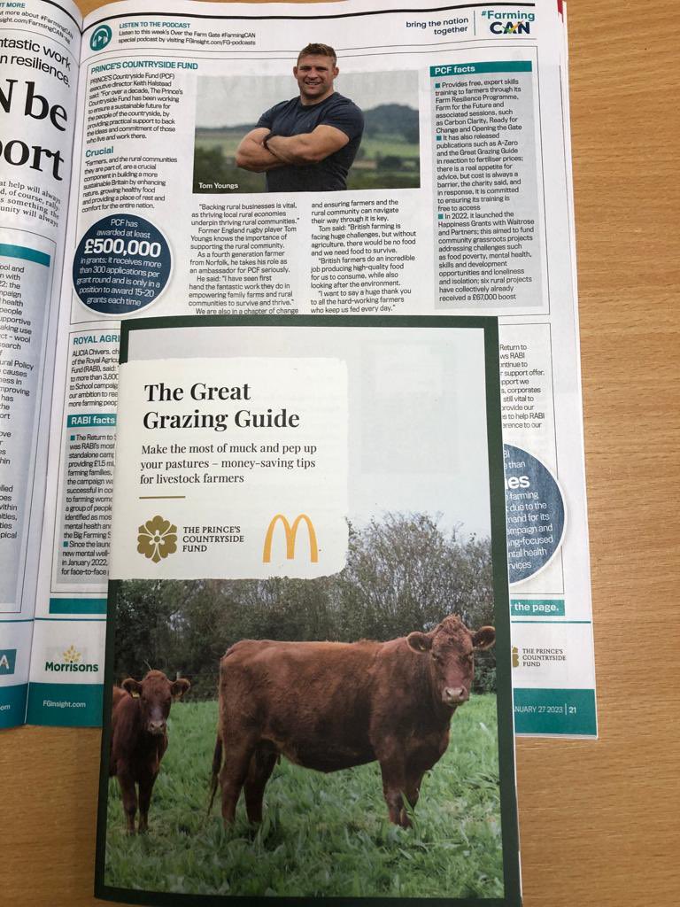 Did you spot @TomYoungs87 speaking about us in @FarmersGuardian? And did you get a copy of The Great Grazing Guide? @McDonaldsUK @FarmingCAN #britishfarming