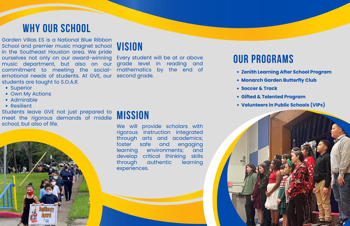 It is no time like the present to get your scholar ready and registered at <a href="/gve_magnet/">Garden Villas Magnet</a>. We have an award winning Music program along with Rigorous Academics. We are a TEA "B" rated campus. We are now accepting applications. <a href="/Kim_4Kids/">Kimberly Thompson</a> <a href="/AP_TNR/">Tealisha Riley</a>