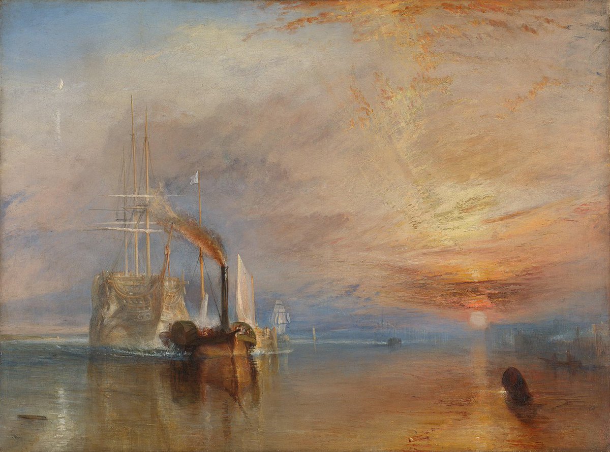 Thread of the most beautiful paintings of the sunset: The Fighting Temeraire by J.M.W. Turner (1838)
